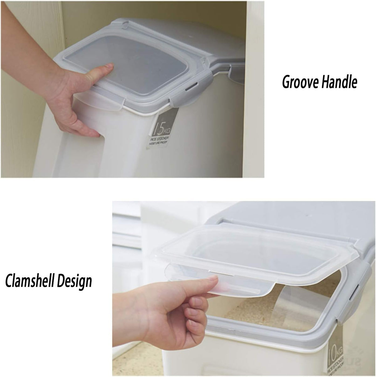 2-Pack 15L/4 Gallon Airtight Food Storage Containers with Locking Lids – Leakproof Dry Dog Food