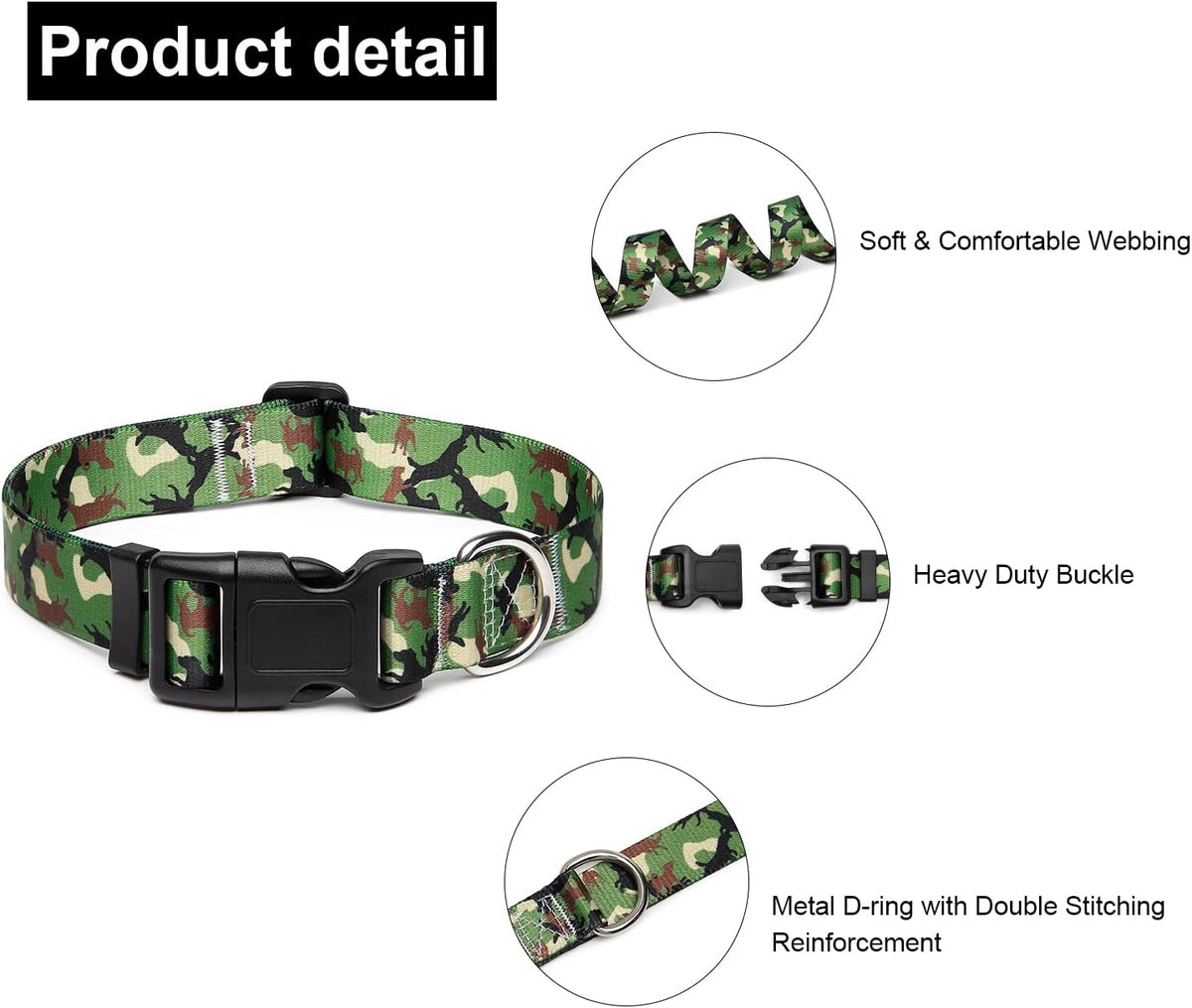 Mercano Adjustable Dog Collar - Special Design Patterns, Soft Nylon Comfortable Durable Pet Collar