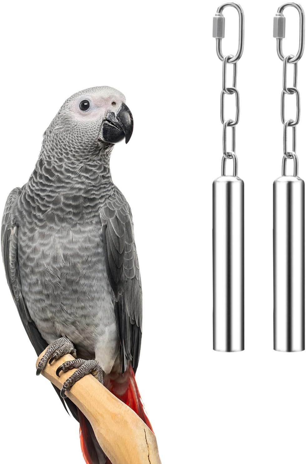 Stainless Steel Bell Toy Bird Cage Hanging Bite Toy for Parrot Parakeet Budgie Cockatiel Conure