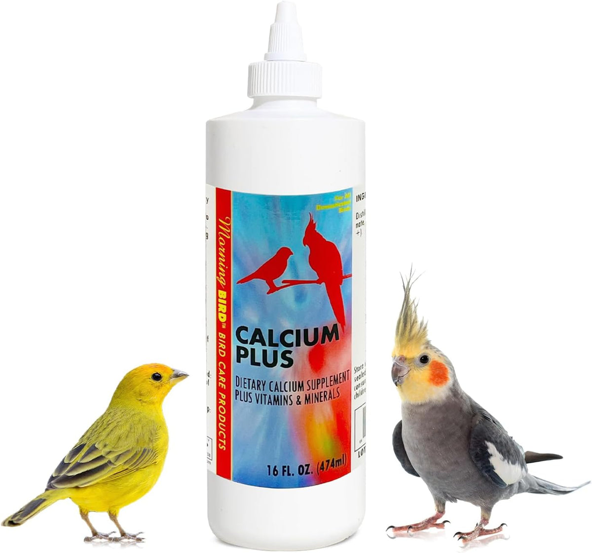 Morning Bird Calcium Plus Liquid Supplement for Birds - Liquid Calcium Formula with Magnesium and