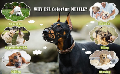 Dog Muzzle Breathable Basket Muzzles for Large and X-Large Dogs, Stop Biting, Barking and Chewing