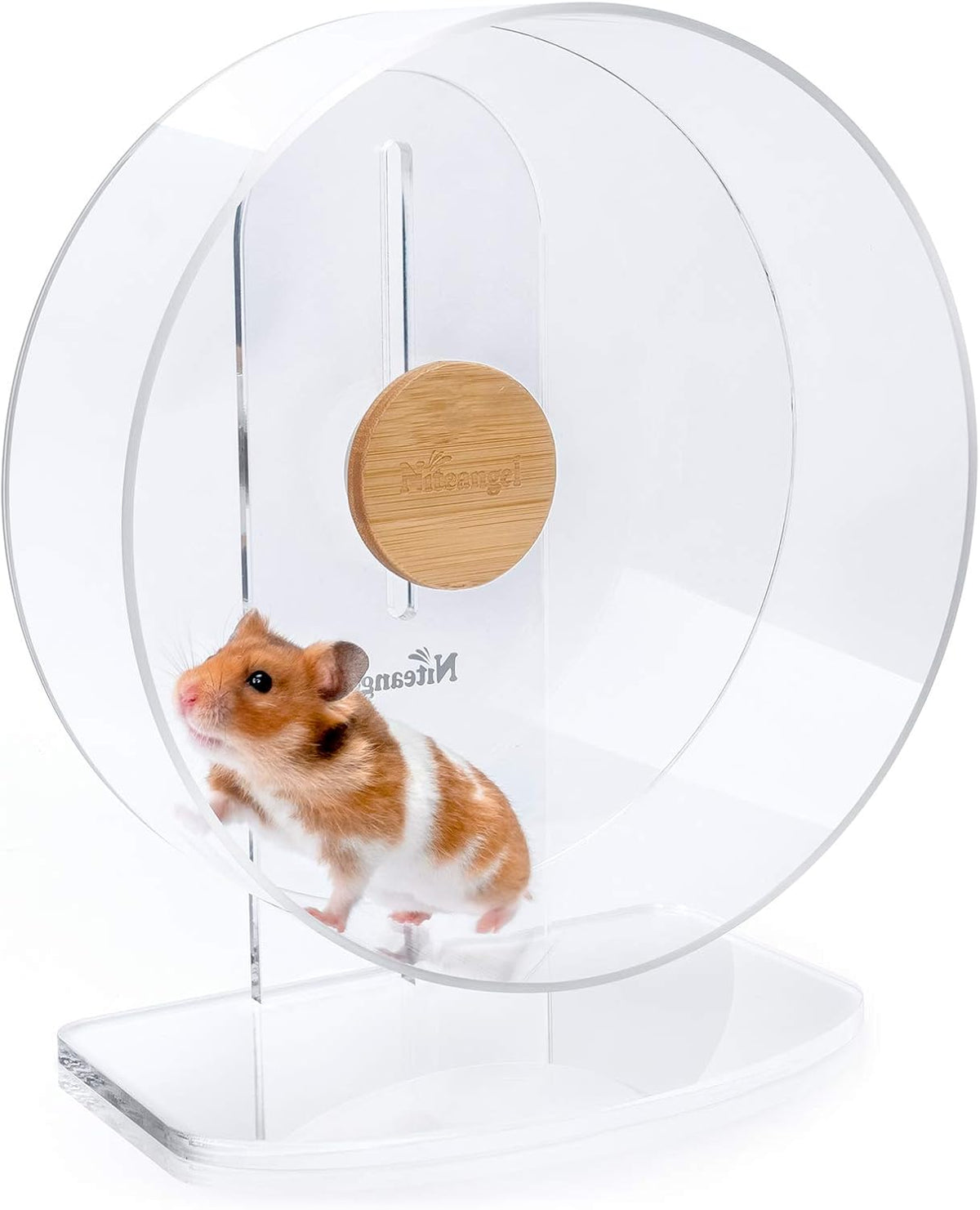 Niteangel Silent Hamster Exercise Wheel - Dual-Bearing Quiet Spinning Acrylic Hamster Running Wheel