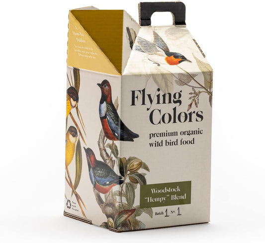 Flying Colors Premium Organic Wild Bird Seed | Woodstock 'Hempy' Blend | 100% USDA Organic