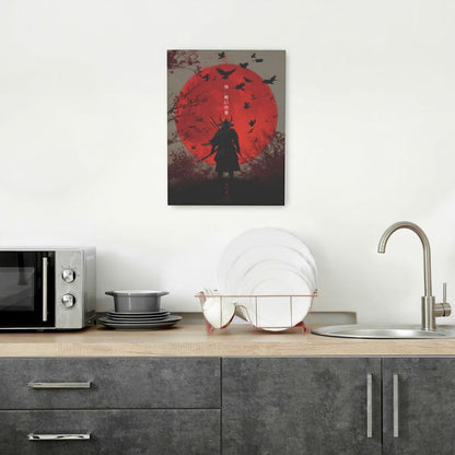 Japanese Armored Samurai Wall Art Modern Japan Warrior Canvas Wall Decor Asian Oriental Bushido