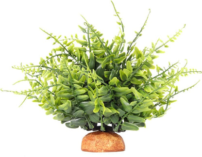 Fake Green Boston Fern, Reptile Plants for Terrarium, Amphibian Tank Accessories Habitat Decor fit