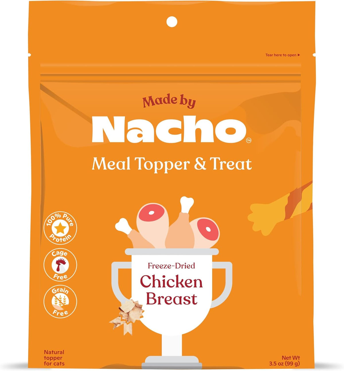 Made by Nacho Freeze-Dried Chicken Breast Meal Topper, Mixer or Treat 3.5oz | High Protein, Pure