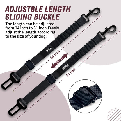 COOYOO Dog Seat Belt,Retractable Dog Car Harness Seat Belt for Car Adjustable Nylon Pet Safety Seat