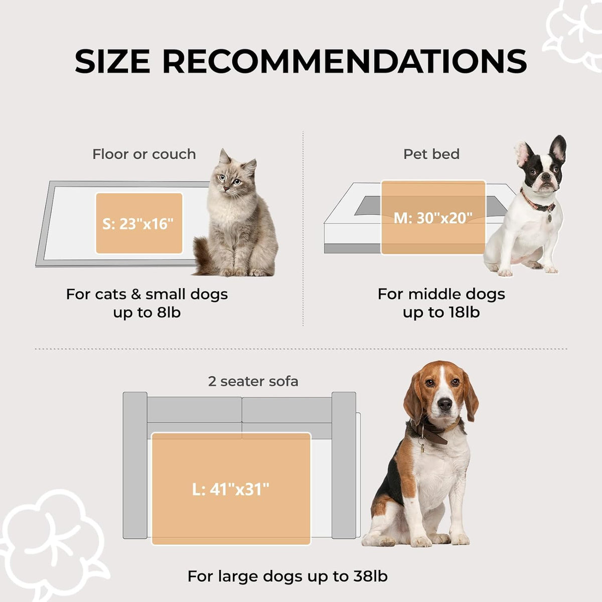 Luciphia 1 Pack 3 Calming Dog Blanket Fluffy Premium Fleece Pet Blankets Soft Sherpa Throw for Dogs