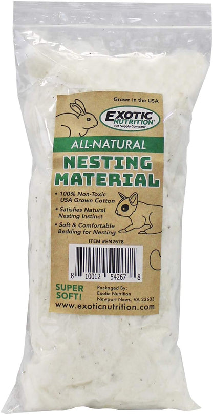 All-Natural Nesting Material (1.5 oz.) - 100% Cotton Eco-Friendly Animal Bedding - For Sugar