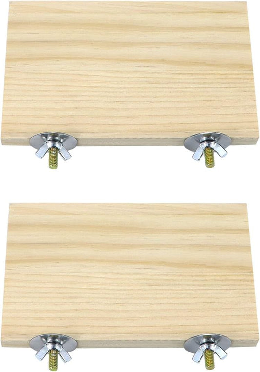 2pcs Bird Perch platform flat Stand Beak Paw Grinding wood for Parrot Parakeet Cockatiel Lovebird