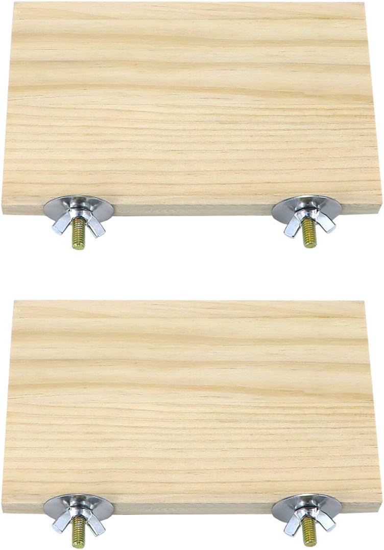 2pcs Bird Perch Platform Flat Stand Beak Paw Grinding Wood for Parrot Parakeet Cockatiel Lovebird