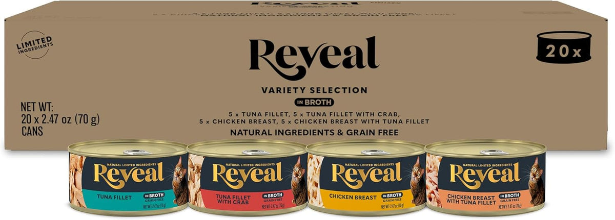 Reveal Natural Wet Canned Cat Food, Limited Ingredient, Grain Free, Protein with No Artificial
