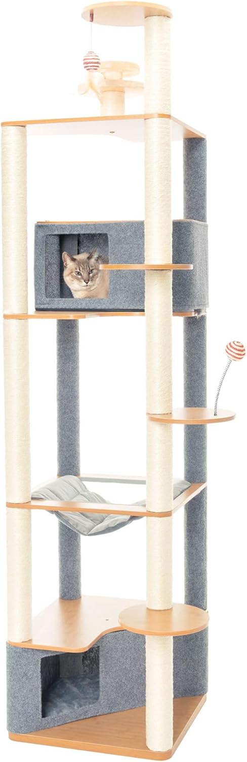 Ascentials - Grand Suite Cat Scratcher Playground - Tall Cat Tower Playground Structure, Sisal