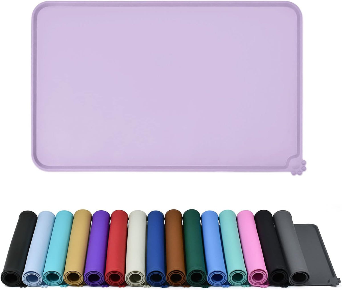 Waterproof Pet Feeding Mat with High Raised Edges, Heavier and Thicker Placemats for Cat Dog Water
