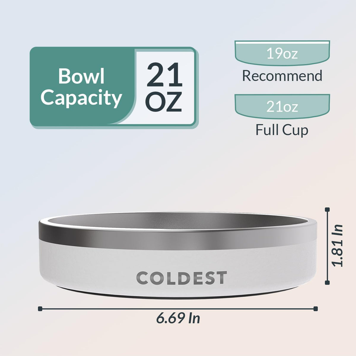 Coldest Dog Bowl - Anti Rust Metal, Non Slip, 3 Layers Insulated Stainless Steel Dog Bowls - Spill