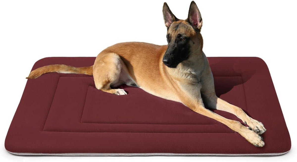 JoicyCo Soft Dog Crate Bed Pad Mat, 42 in Non-Slip Bottom Washable for Large Dogs, Pet Mattress