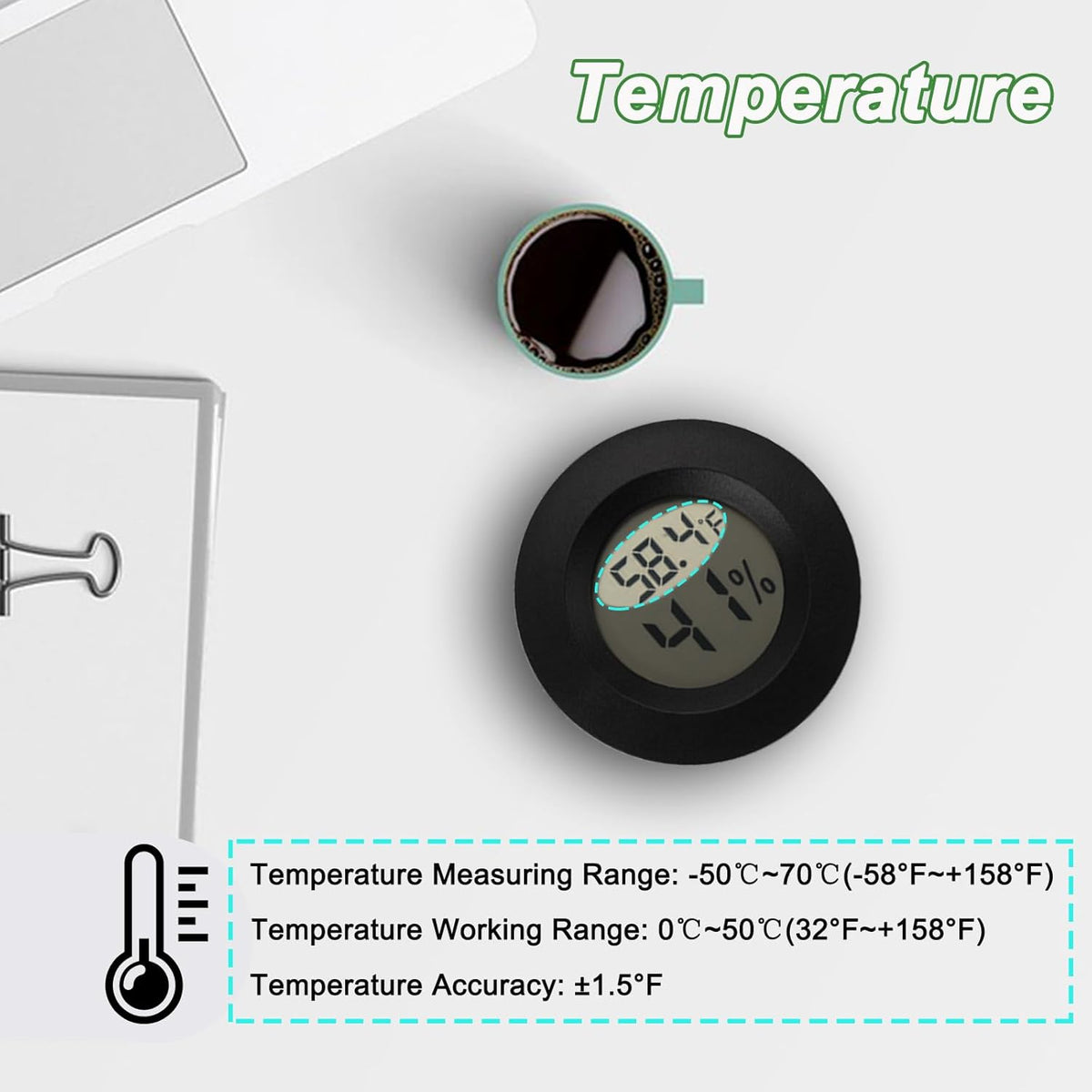 Mini Hygrometer Digital Thermometer Humidity Meter 6 Pack Hygrometer Thermometers Indoor/Outdoor