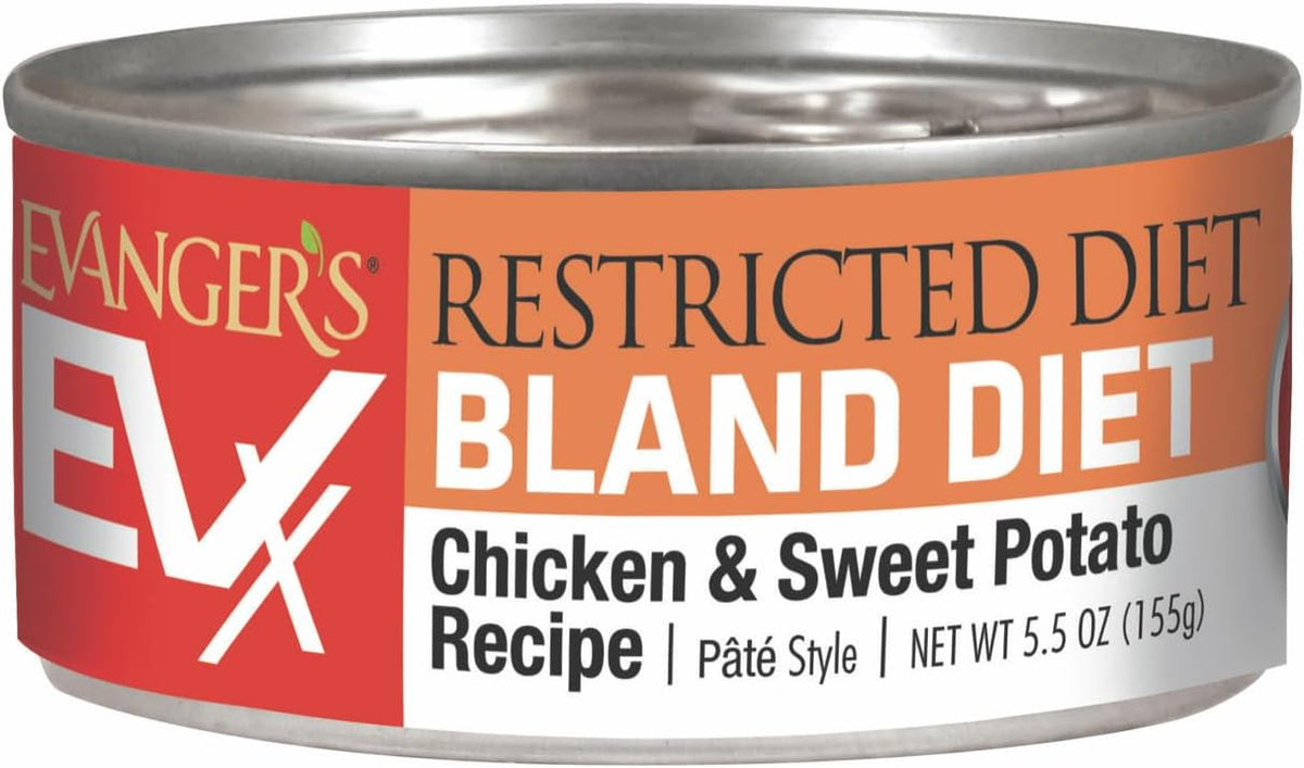 Evanger's EVX Restricted Diet Bland Diet Canned Cat Food – 24 Count, 5.5 oz Each – Chicken & Sweet