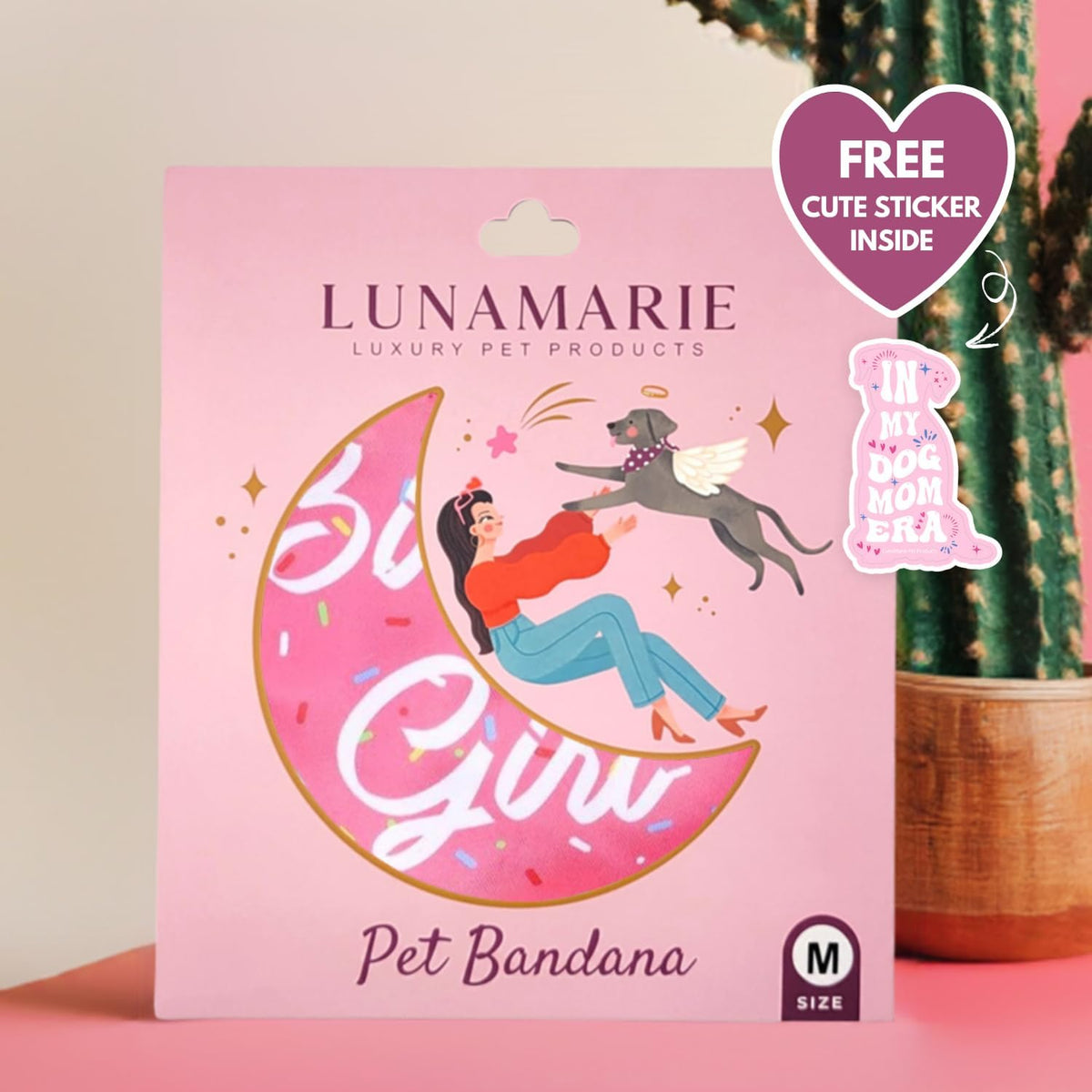 LunaMarie - Luxury Pet Birthday Bandanas -Premium & Silky Poly Fabric | 100% Handmade | Custom