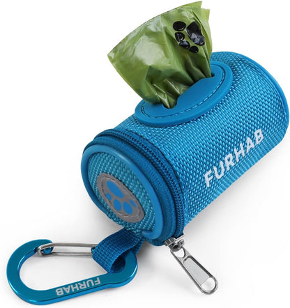 Dog Poop Bag Holder for Leash Doggie Waste Bag Dispenser Soft Fabric Puppy Potty Carrier Small