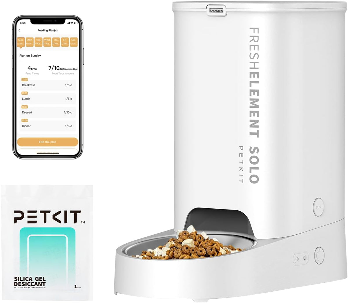 PETKIT Automatic Cat Feeder, 2.4G WiFi Automatic Dog Feeder, App Control Pet Food Dispenser with