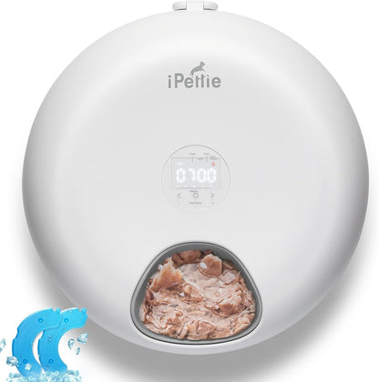 iPettie Donut Frost 6 Meal Cordless Automatic Pet Feeder, Dry & Wet Food Automatic Cat Feeder with