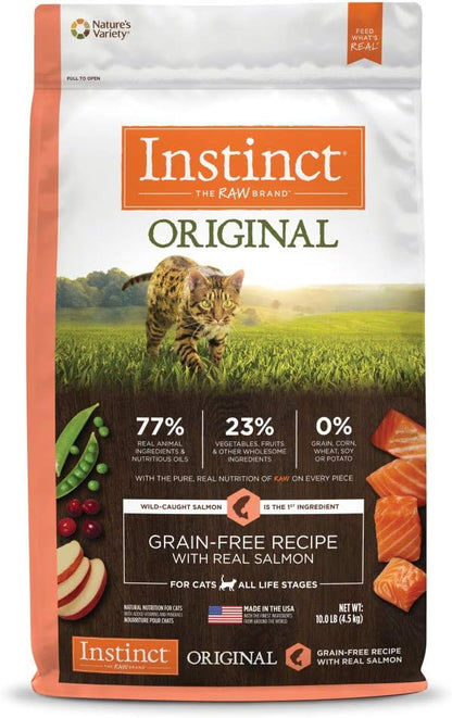 Instinct Original Dry Cat Food, Raw Coated Kibble, High Protein, Grain Free Recipe - Real Salmon