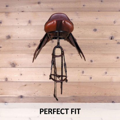 Black English & Western Saddle Rack | Organize Tack Room | Sleek and Durable | PVC Coated Steel |