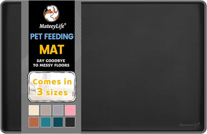 MateeyLife Silicone Cat & Dog Food Mat for Floors Waterproof, Anti-Slip Dog Bowl Mats for Food and