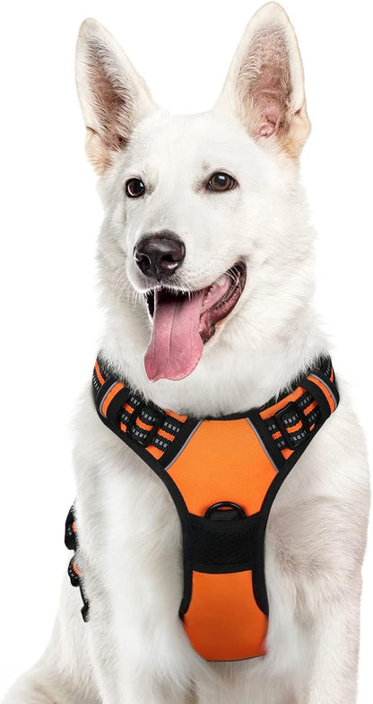 Eagloo Dog Harness for Large Dogs, No Pull Service Vest with Reflective Strips and Control Handle
