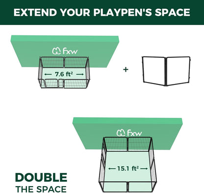 FXW Homeplus Unleashed Indoor Dog Playpen - Stress-Free and Safe Play, Heavy Duty 24 Inch 2 Acrylic