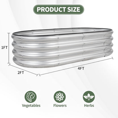 1MORE Galvanized Raised Garden Bed- Planter Garden Boxes Outdoor, Raised Beds for Gardening