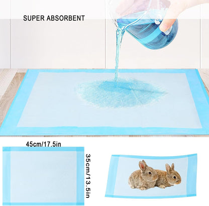 Bunny Travel Carrier with Absorbent Pad Set, Pee Pad with Leak-Proof Quick-Dry Design for Bearded