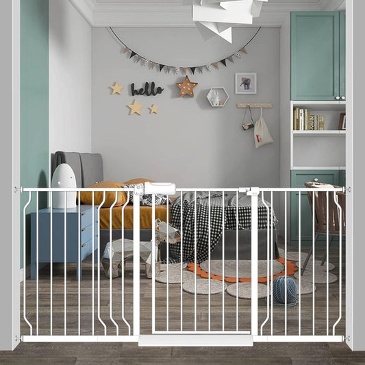 Extra Wide Long Baby Gates 62-67 Inch Stairs Doorways Pet Dog gate Indoor Outdoor Pressure Mount No