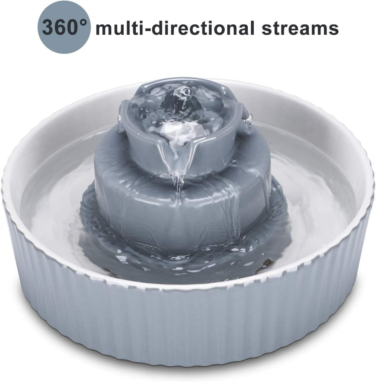 Ceramic Cat Water Fountain, 2.1L/71oz Cupcake Pet Water Fountain for Dog and Cat Indoor, 2 Ultra