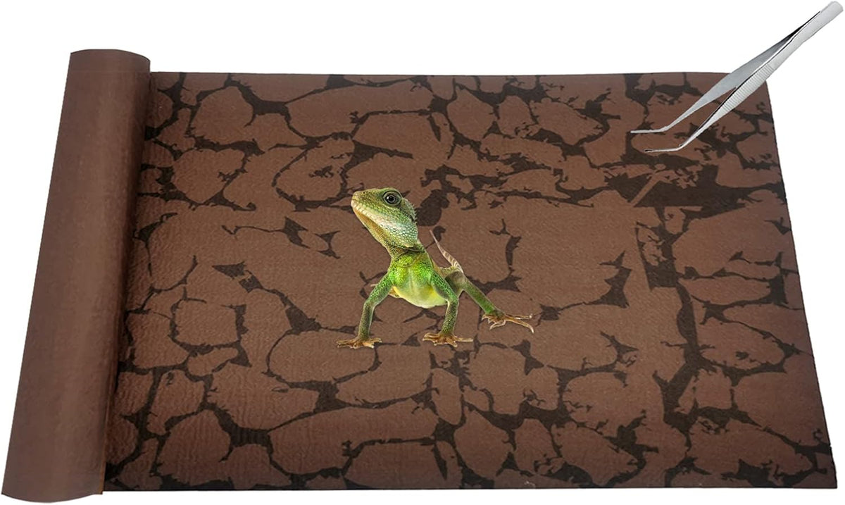 Tfwadmx Reptile Carpet Sand Mat for Bearded Dragon Terrarium Substrate Liner Brown Reversible