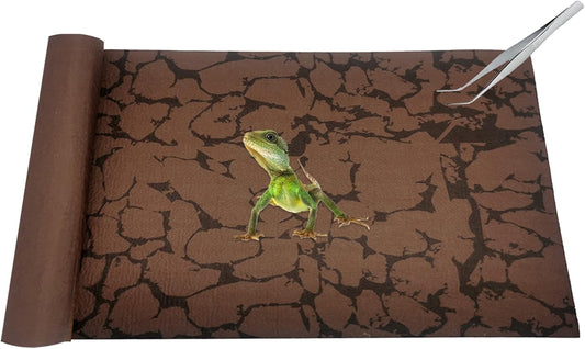 Tfwadmx Reptile Carpet Sand Mat for Bearded Dragon Terrarium Substrate Liner Brown Reversible