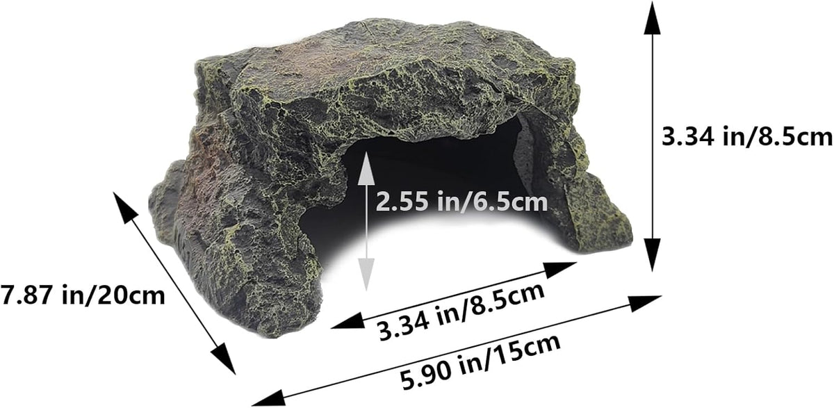 BNOSDM Reptile Hideout Rock,Tortoise Hide Cave,Resin Rock,Lizards Hideaway,Turtle Basking
