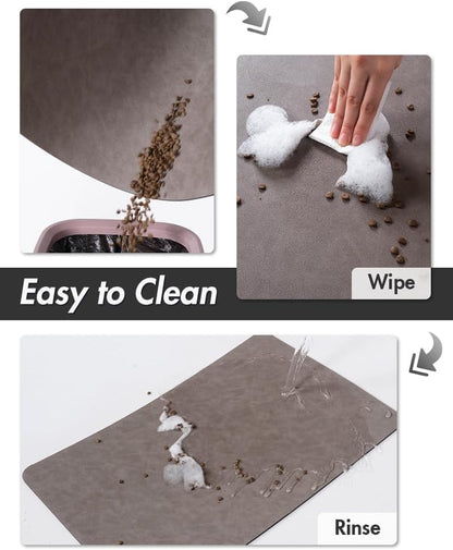 MontVoo-Absorbent Pet Feeding Mat-No Stains Pet Mat for Food and Water Bowl-Quick Dry Cat & Dog