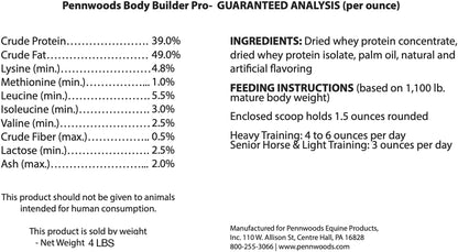 Body Builder Pro, Horse Weight Gain Supplement, Premium High Fat Energy Booster, with Whey Isolate
