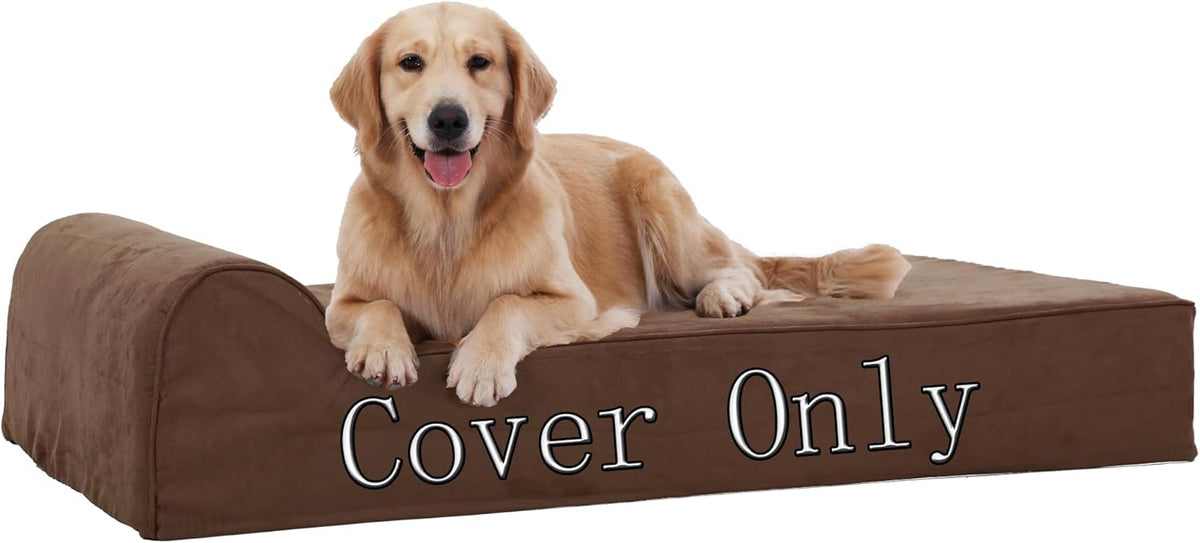 Large Dog Bed Cover - Large Replacement Case for Memory Foam Pet Bed, Dog Bed Liner with Zipper, L