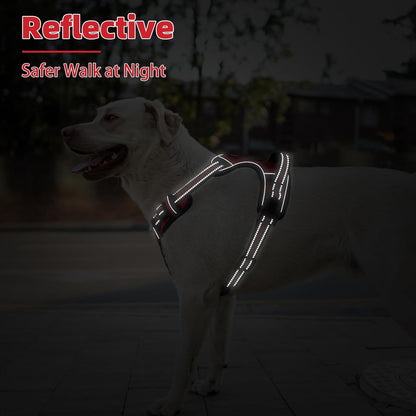 PUPTECK No Pull Dog Harness for Large, Adjustable Reflective Dog Harness with Handle Easy Control