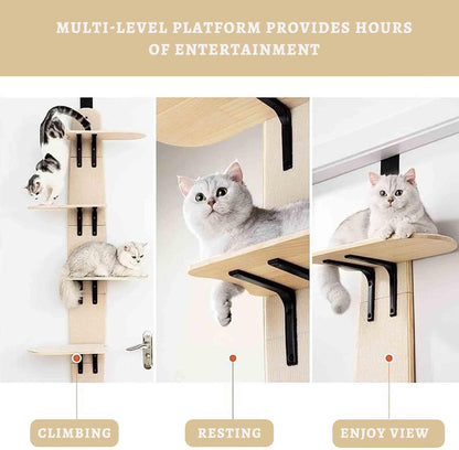 Door Hanging Cat Shelf, Multi Level Door Hanging Cat, Cat Tree Door Hanger Mounted Cat Shelves Cat