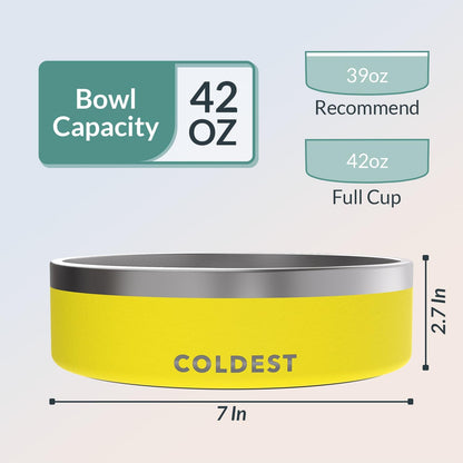 Coldest Dog Bowl - Anti Rust Metal, Non Slip, 3 Layers Insulated Stainless Steel Dog Bowls - Spill