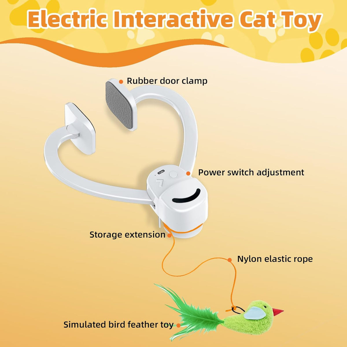 Interactive Cat Toys for Indoor Cats Automatic Electric Flying Bird Feather Wand Toy - Best Kitten