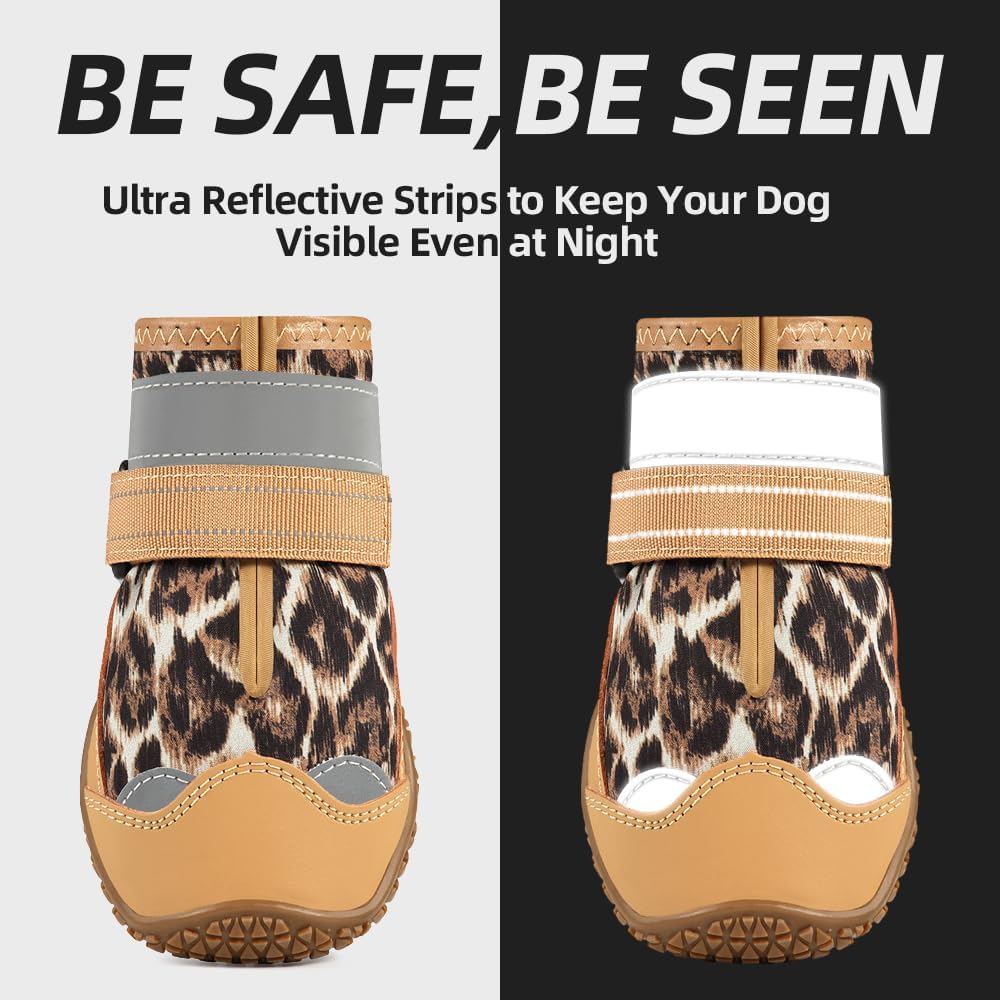 Dog Shoes for Large Dogs, Medium Dog Boots & Paw Protectors for Hardwood Floors, Outdoor Dog