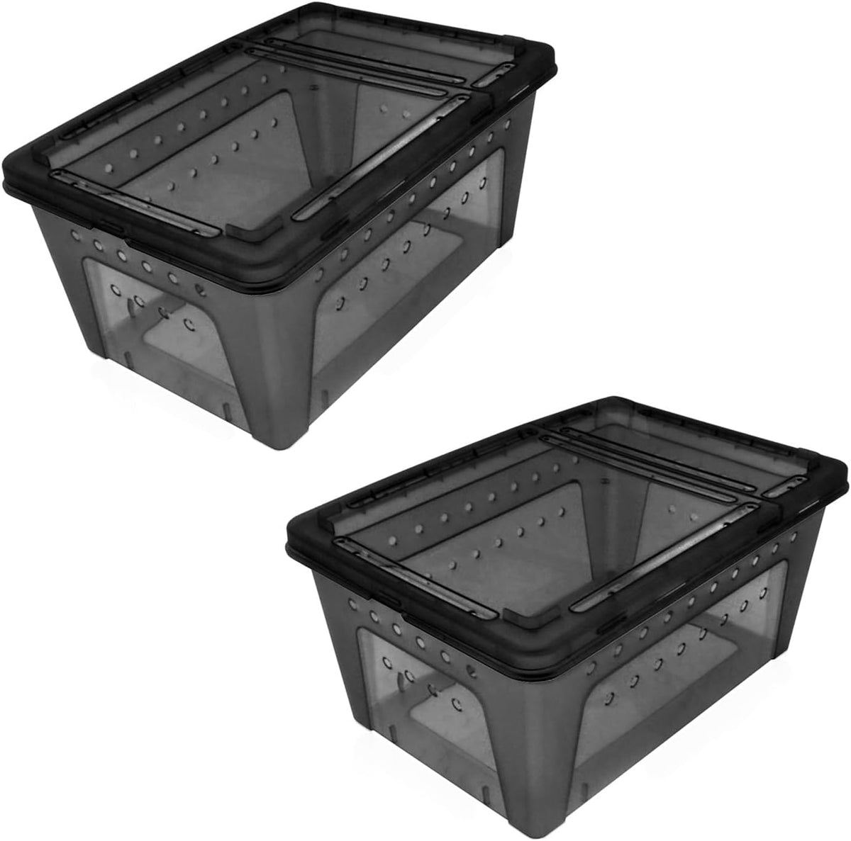OMEM Portable Reptile Terrarium Habitat for Mini Pet Houses Breathable Holes Stackable Container