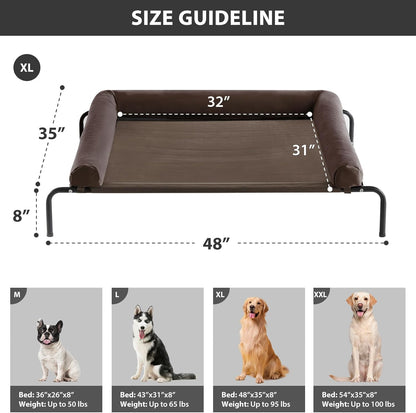 RRPETHOME Large Elevated Cooling Dog Bed, Raised Dog Cot Beds for Large Dogs, Elevated Outdoor Pet