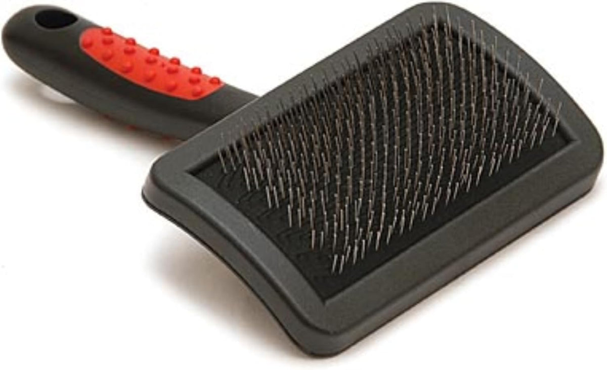 Jeffers Pet Hard Pin Universal Slicker Brush for Dogs & Cats – Firm Bristles, Curved Head for Tough