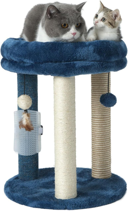 MECOOL Cat Scratching Post Tree with Tower Soft Bed.Natural Quality Sisal Carpet Jute Scratch Posts